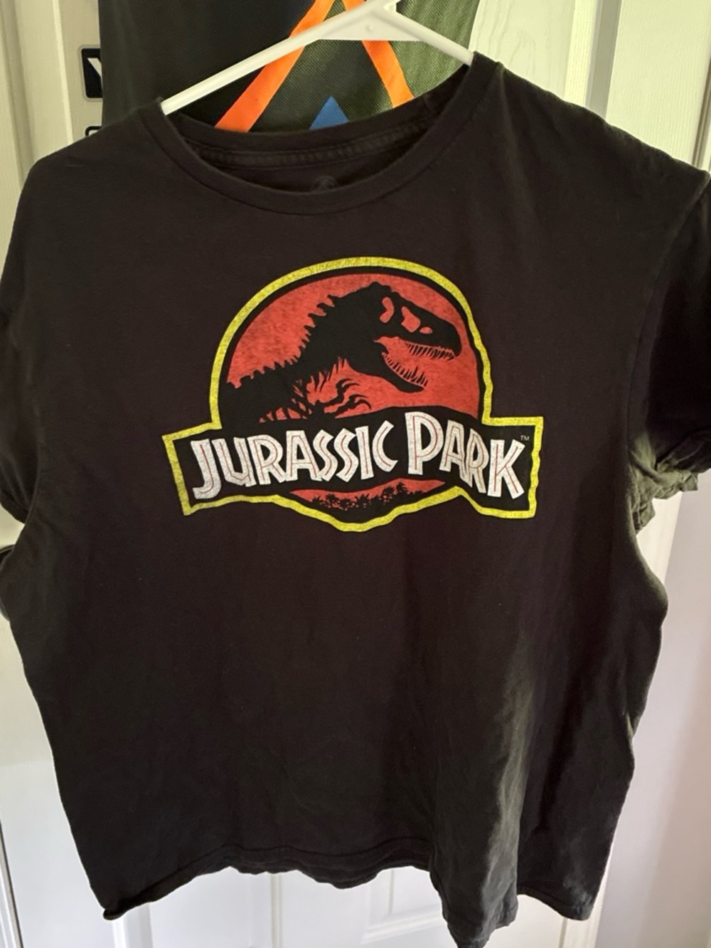 Jurassic Park Shirt Graphic Tee - Black with Red Logo